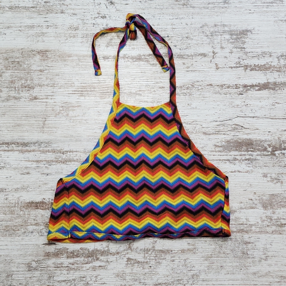 Pride Target Chevron Halter Top Size Small